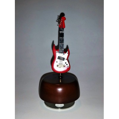 Mini guitare électrique rouge boite musical 5 pouces